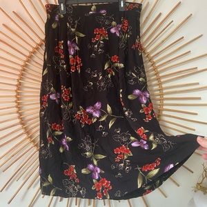 Floral print vintage midi length skirt sz1X